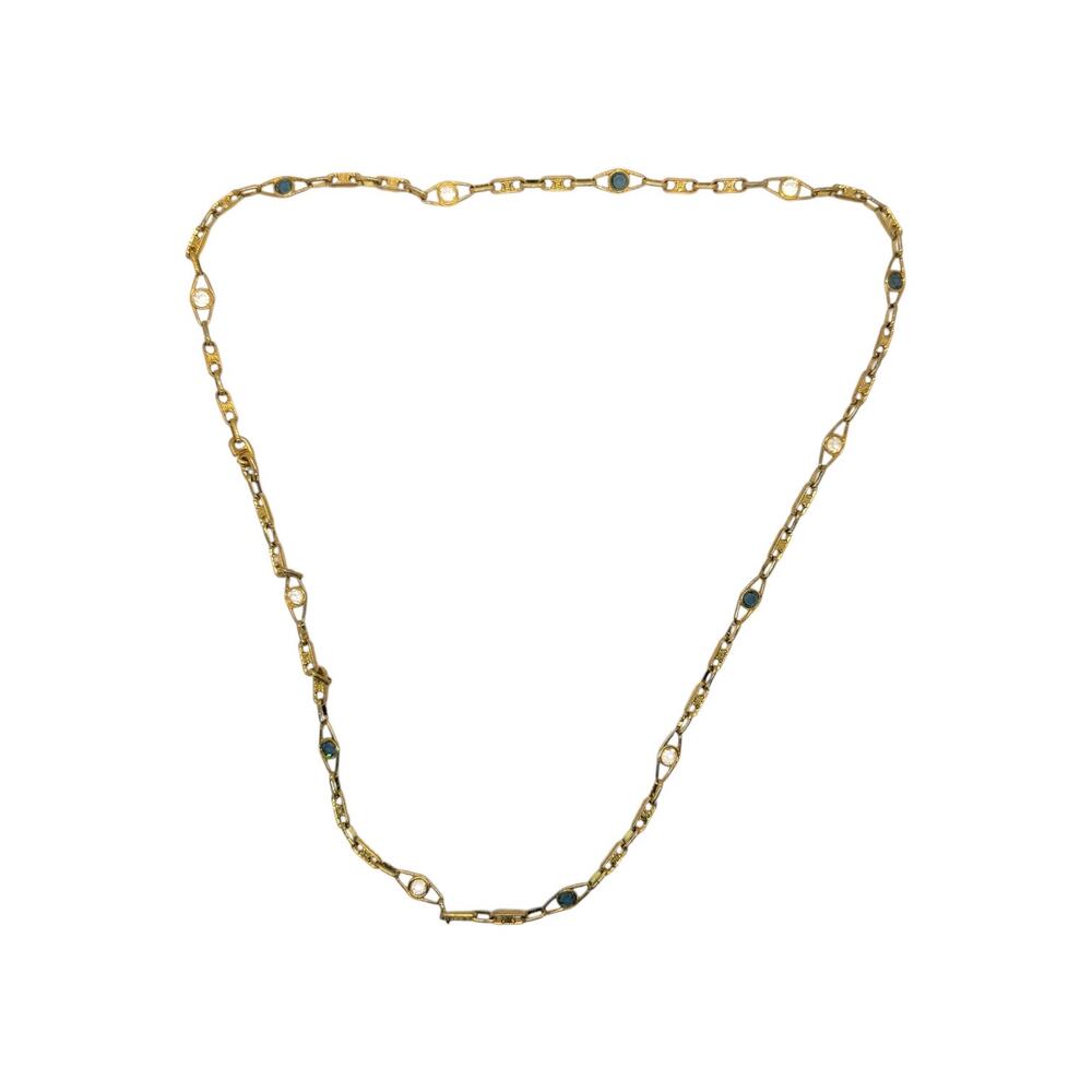 Celine Vintage Crystal Triomphe Link Necklace - Picture 4 of 9